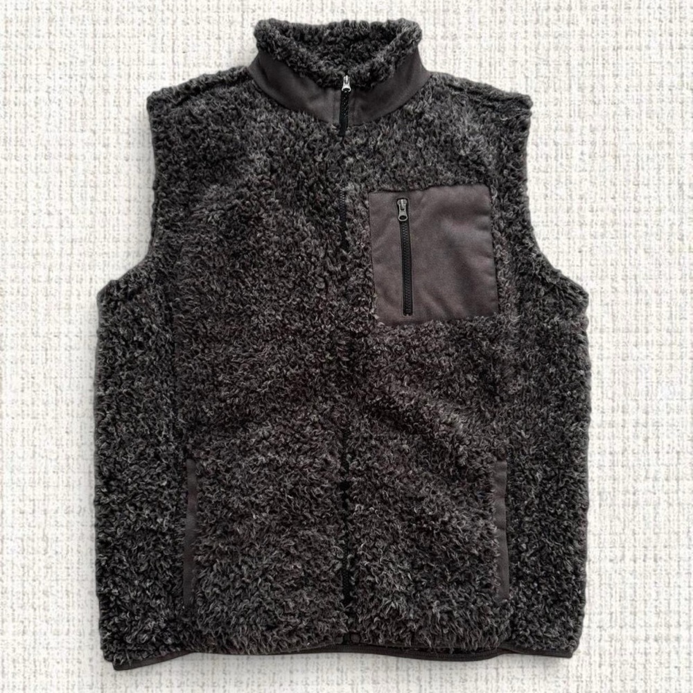 Clearwater Outfitters Dark Grey Fluffy Zip Up Vest